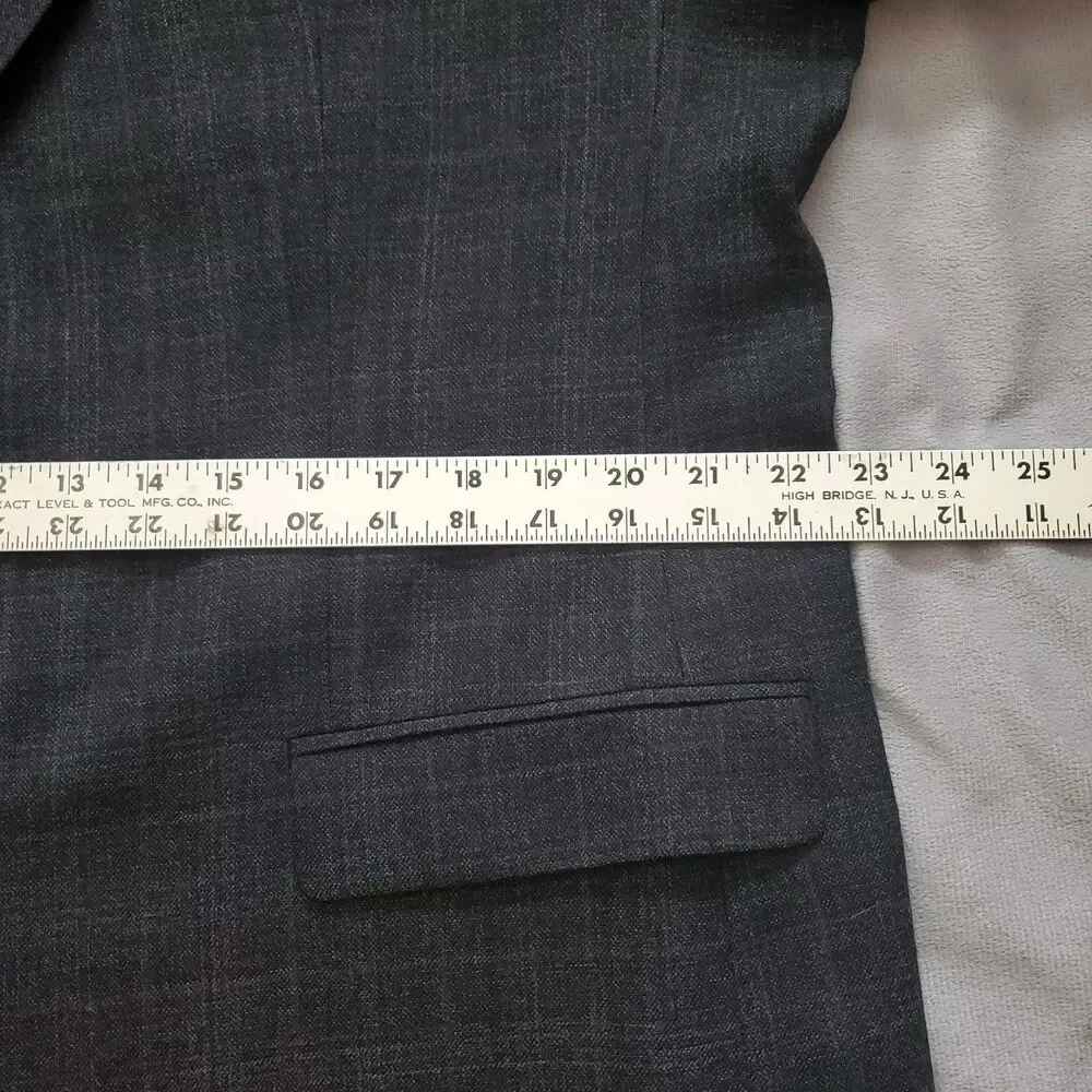 Calvin Klein Wool Blazer Men's 48L Dark Grey Sportcoat Suit Jacket